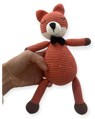 GÜLS Fuchs, Stofftier, gehäkelt, Kuscheltier, Geschenk, für Jede Generation, 30 cm länge, Handarbeit