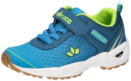 Lico Unisex Kinder Barney Vs Hallenturnschuhe, Petrol Blau Lemon, 35 EU