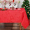 smiry Tischdecke Weihnachten Abwaschbar 140x300 cm Rot mit Stechpalmenblättern Jacquard Weihnachtstischdecke Wasserabweisend Lottusffekt Tischtuch Fleckschutz für Küche Party Deko