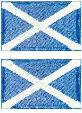 2 PCS Scotland Flag Patches, Saint Andrew's Cross Patch, Scotland Iron on/Sew on Patch for T-Shirt, Bags, Pants, Shoes, Jackets
