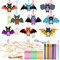 SRIZIAN 9 Kit Bricolage Carillon à Vent, Chauve-Souris d'Halloween en Bois à Peindre DIY Loisirs Créatifs Activites pour Enfants Décoration de Fête d'anniversaire