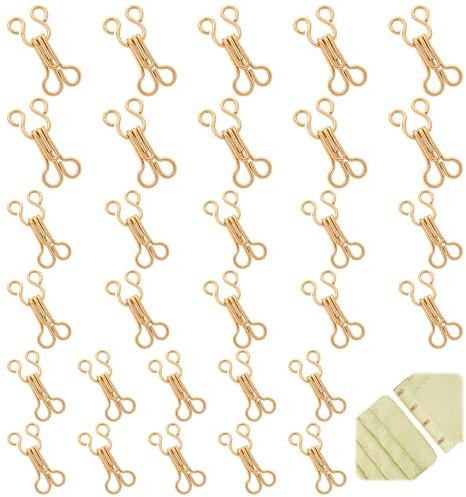 Molain Set di 60 ganci per cucire e occhi, chiusura con occhiello, chiusura a gancio, gancio e occhiello, 3 misure, chiusura a gancio, cucito, accessori fai da te per reggiseni, vestiti, gonne,