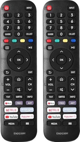 Paquete de 2 EN2G30H Control Remoto de Repuesto Compatible con el Control Remoto de TV Hisense VIDAA