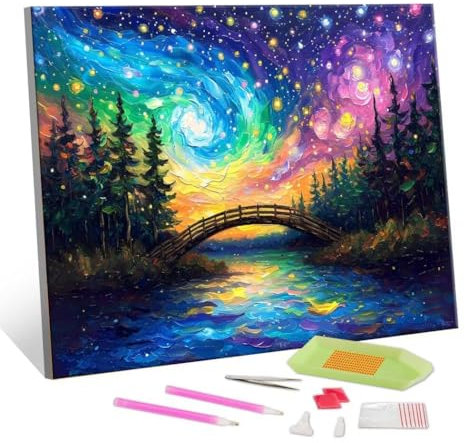 Diamond Painting Kits für Erwachsene Kinder DIY 5D Diamond Art Sternenhimmel Paint mit Runden Diamond Full Drill Gem Art Painting Kit Diamond Painting Zubehör, für Home Wall Decor 90x120cm S-674