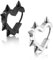 RAMGLYO 4 Stück Gothic Earrings, Heart-shaped Punk Rock Style Y2K Studs, Delicate Jewelry Gifts for Women and Girls (Schwarz + Silber)