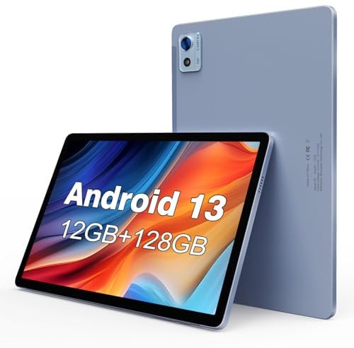 FancyFish Android 13 Tablet mit 10.1 Zoll, Octa-Core 2,0 GHz CPU, 1920 × 1200 FHD Display, 12(6+6) GB RAM + 128 GB ROM (TF erweitern 1TB), 5G WLAN, Bluetooth 5.0, 6000 mAh, 13+5 MP Kamera
