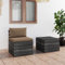 2-TLG. Garten-Sofagarnitur aus Paletten mit Kissen Kiefernholz,PalettenLoungeSet aus massivem Kiefernholz Gemütliche Sitzecke für Terrasse und Garten Gartenmöbel