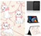 Yimctoie Tablet Coque pour Samsung Galaxy Tab A9 Plus/A9+ 11(SM-X210/SM-X215/SM-X216),Cuir PU en Silicone Cartoon Anime Mignon Chat Rose Arc Motif Housse Anti-Chute Bumper Protection Cover,Funny