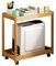 Soportes móviles para computadora de bambú natural de 2 niveles,soporte de torre para PC,soporte para CPU bajo escritorio para oficina y hogar,soportes móviles tipo carrito con ruedas bloqueables.