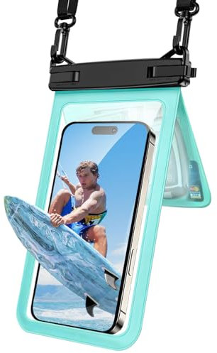 CIGAA wasserdichte Handyhülle, IPX8 Doppelter Unterwasser Handybeutel für iPhone 16 15 14 13 12 11 Pro Max XR XS X SE, Samsung S24 S23 S22 Ultra S21-Telefone unter 8,5 Zoll, grün