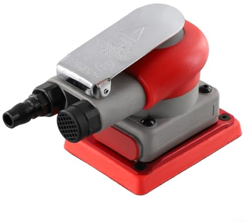 Feeshoppher Levigatrice pneumatica quadrata 75X100mm Strumento di finitura orbitale pneumatica con corpo in metallo per legno metallo per lucidatura superficiale Rimozione della ruggine Attrezzature