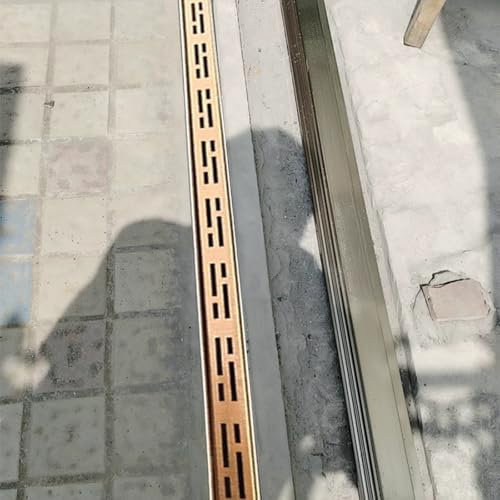 LZMZMQ Entwässerungsrinne Regenrinne Rechteckiges Entwässerungsrinnensystem Für Terrasse/Hof/Garage/Einfahrt, Hochleistungs-Entwässerungsrinne Mit Rost, Reinigen, Schlitzrinnen