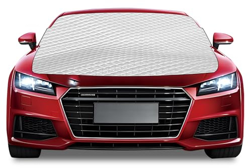 Couverture Pare-Brise Voiture, Protection Pare Bâche Hiver, Protège | Magnétique Gel Bache Brise Hiver, Anti Givre, Glace, Pluie, Soleil, Repliable Universelle pour Voitures et SUV (178 X 97 cm)
