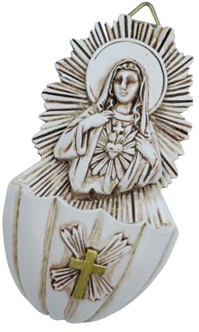 Durlo Scultura Di Maria, Famiglia, Acquasantiera, Da Appendere Alla Parete, Decorazioni Per La Casa, Sculture in Resina