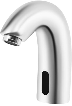 TONFEION Infrarot Sensor Wasserhahn, Automatischer Badarmatur Waschbecken Berührungsloser Waschtischarmatur, Kaltwasserhahn mit Infrarotsensor ﻿für Restaurants Hotels, 12x14.8cm