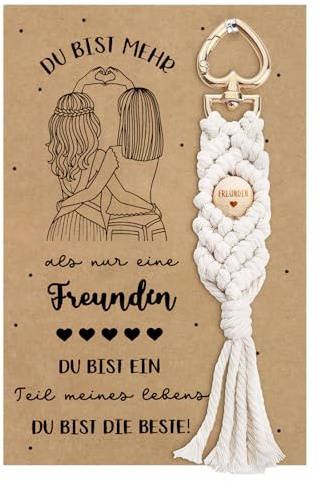 Geschenk Freundin Geburtstag, Schlüsselanhänger mit Karte Beste Freundin | Weihnachten Valentinstag Neujahr Glücksbringer Geschenk für Frauen kleinigkeit, Freundinnen Geschenk Geburtstagsgeschenk