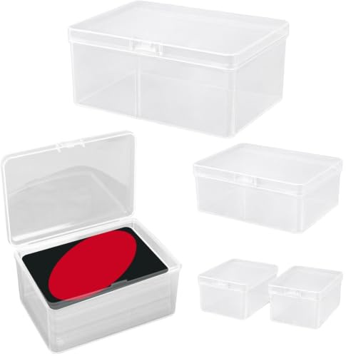 Ceriselle Spielkarten Box, Kartenaufbewahrungsbox & Spielkarten Etui, 4er Set Kunststoff Kartenbox für UNO und Kartenspiele, Hochkapazitäts Organizer Transparent (Ohne Karten)
