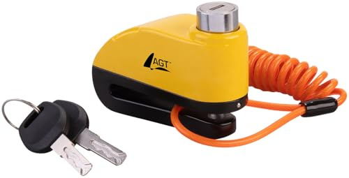 AGT Bremsscheibenschloss: Bremsscheiben-Schloss, 110-dB-Alarm, für Motorrad und Roller, IP65 (Diebstahlsicherung Motorrad, Alarmbremsscheibenschloss)