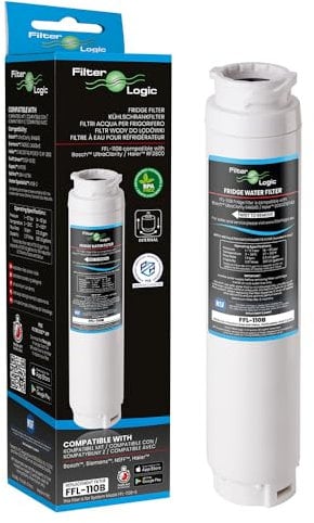 FilterLogic FFL110B Compatible Fridge Water Filter for Rangemaster/Haier DxD/Bosch 644845 UltraClarity Also Baumatic Titan 5 fits Siemens IQ-500 KA92DAI20G Fridge Freezer