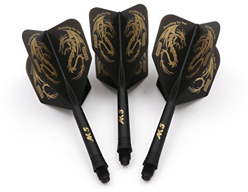 CUESOUL ROST personalisierte integrierte Dartpfeile Schäfte und Darts Flights Medium, Set von 3 Stück Drachen Pattern (CSAK-5JL1)