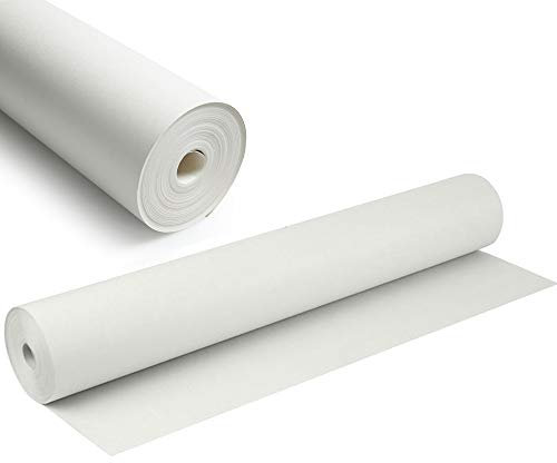 WINSOME Lining Paper for Walls 1400 Grade Thick 10m x 53cm Wallpaper for New & Damaged Ceiling & Walls for Paint Easy to Install & Remove Heavy Duty Paintable Plain White Lining Paper | 10M Roll