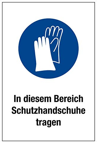 Gebotsschild - Schutzhandschuhe tragen - Kunststoff selbstklebend - 20 x 30 cm
