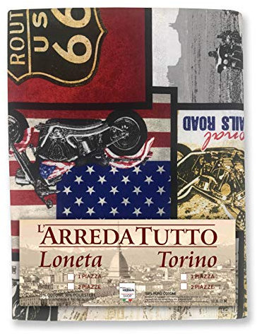 Gran Foulard Überwurf Sofabezug Loneta Stoff (Route 66, Einzelbett)