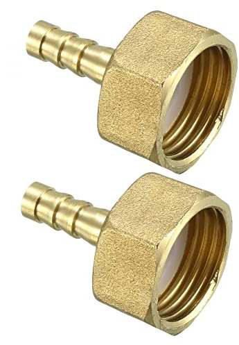 sourcing map 2pcs Raccord cannelé tuyau en laiton 6,5 mm barbelé x G1/2 femelle Adaptateur de connecteur