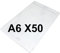 PCL Media Ltd Lot de 50 pochettes en vinyle A6 en plastique pour carte d'identité, badge, étiquette de nom, format portrait 17,5 x 11,2 cm, peut contenir 15,2 x 10,8 cm | Grandes pochettes