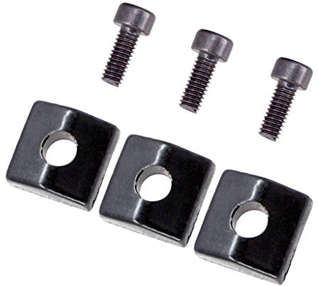 3 Pieces Locking Nut Block and Screws Guitar Cap Suitable for Tremolo Bridge Replacement Part (Black)