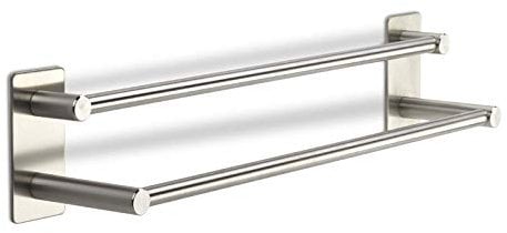 Hakenleiste TALIDA Edelstahl selbstklebend mit 3M Klebepad (Länge: 435 mm/Stangen-Ø 12 mm) inkl. 3 S-Haken für Küche und Bad Garderobenhaken von SO-TECH®