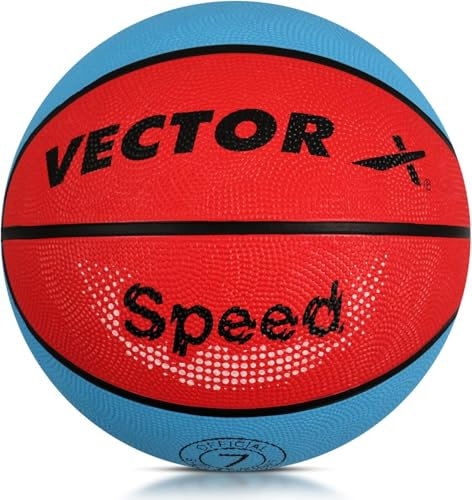 Vector X Speed Basketball | Color: Sky Blue | Size: 7 | for Men & Boys | Material: Rubber | Outdoor & Indoor Game Play | Ultra Durable Stability