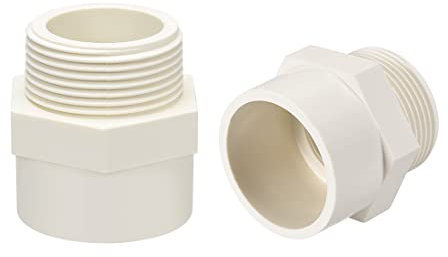 sourcing map 2stk. 50mm Rutsch X G1-1/2 Außengewinde PVC Rohrfitting Adapter Anschluss