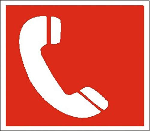 Aufkleber: Notruftelefon - Aufkleber 200 x 200 mm nachleuchtend