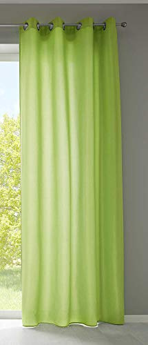 Gardinenbox 1er Set Vorhänge Schal Ösen »Berlin« HxB 225x140 cm Apfelgrün Blickdicht Microsatin Lichtdurchlässig Uni Matt, 20405N