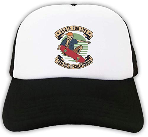Skate for Life San Diego California Skeleton Trucker Cap