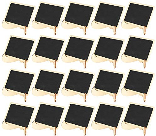 Fydun 20 Stück Holz Tafel Mini Tafel Zeichen Tags Tischkarten Message Labels Tafel Hochzeitsdekoration Hochzeiten Partys