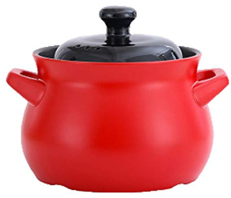 Marmite Casserole en céramique Ronde avec Couvercle de Grande capacité en Terre Cuisson 5L Convient à la Cuisson à Induction Peut être utilisé pour Cuire la Soupe et Les légumes Faitout