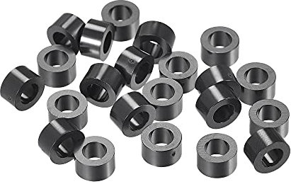 sourcing map 100stk. ABS Rund Distanzscheibe ID 4,2mm OD 7mm L 4mm Kunststoffabstandhalter für 3D Drucker TV Wandmontage Steckdose, Schwarz