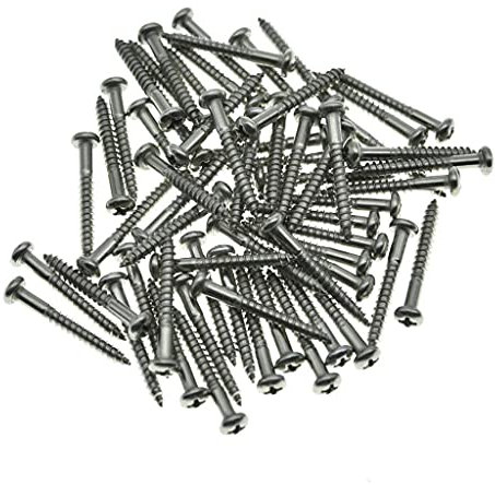 Dopro 60-Pack Stainless Steel Phillips Head Vintage-Style Guitar Tremolo Bridge Mounting Screws for Vintage FD Strat/Stratocaster