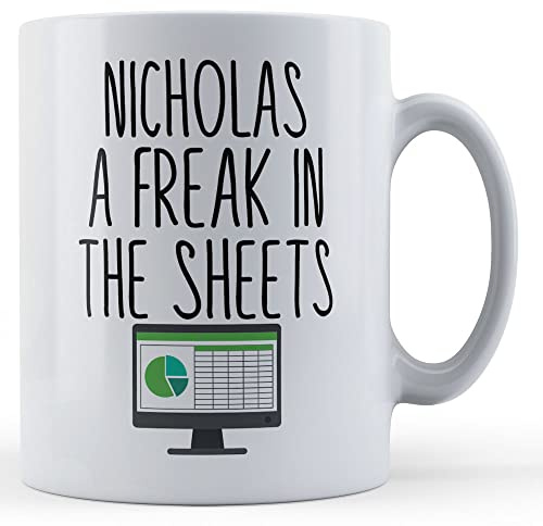 Father Fox - Personalised Colleague Gift Mug - Spreadsheet, Freak in The Sheets, Ceramic, 11fl.oz.