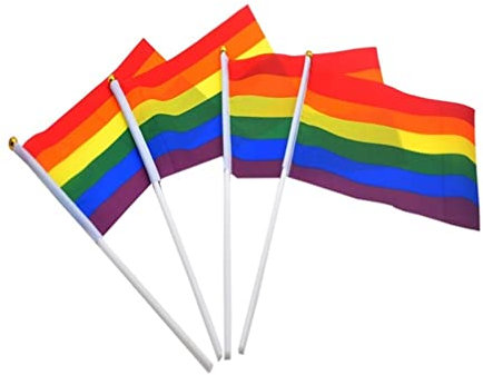 Gatuida 100stücke Mini Regenbogen Handflaggen Handheld Partydeko Für Festivals Und Lgbtq Veranstaltungen Uv-beständig Und Leicht