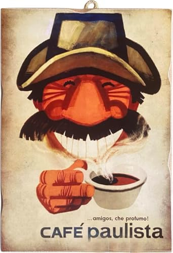Bild im Vintage-Stil, Serie Vintage-Werbung, Kaffee, Druck auf Holz, 25 x 18 cm