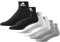 adidas Unisex Thin and Light Sportswear Ankle Socks 6 Pairs, Medium Grey Heather/White/Black, 10.5-12.5