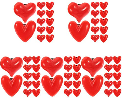 Theaque Lot de 60 broches en forme de cœur rouge pour la Saint-Valentin