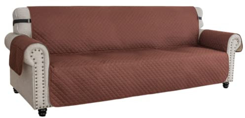 XINEAGE Sofa Überzug, Sofabezug 4 Sitzer Reversible, Wasserdicht Sofabezug, Sofaüberwurf, Sofa Möbel Protector, rutschfeste Sofabezüge für Hunde Haustiere (4 Sitzer, Kaffee)