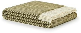 LANEROSSI, Iseo Spina Plaid 130x170 cm reine Schurwolle Wintergewicht grün