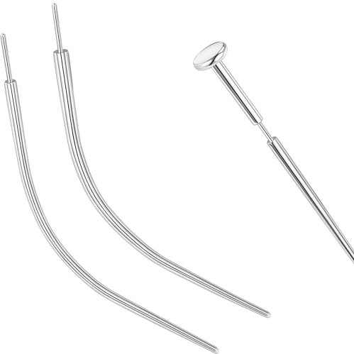 PunkTracker 20g/18g/16g/14g Gebogenes ASTM F136 Titan-Piercing-Set, Konischer Einführstift Zum Gewindelosen Einschieben von Tragus, Helix, Lippe, Nase, Knorpel, Labret, Nasenstecker-Stretcher