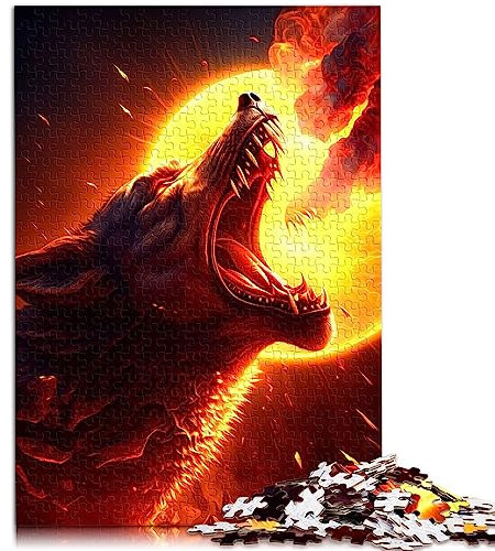 Fantasy Wolf Holzpuzzle für Erwachsene, 1000 Teile, Puzzle, Geschenke für Erwachsene Erwachsene, 29,5 x 19,7 Zoll/75 x 50 cm.