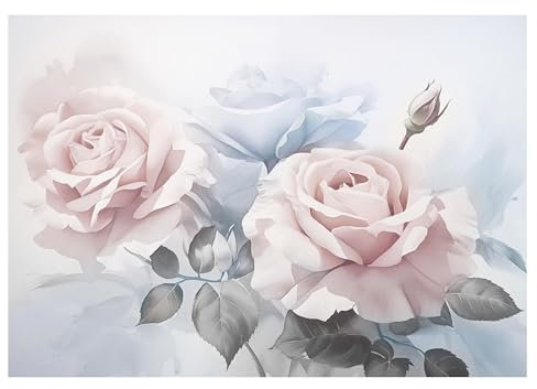 Fototapete Blumen 3D Effekt Rosen Abstrakt 152x104 cm - inkl. Kleister - für Wohnzimmer Schlafzimmer Flur Vlies Tapete Wandtapete Vliestapete Motivtapeten Montagefertig